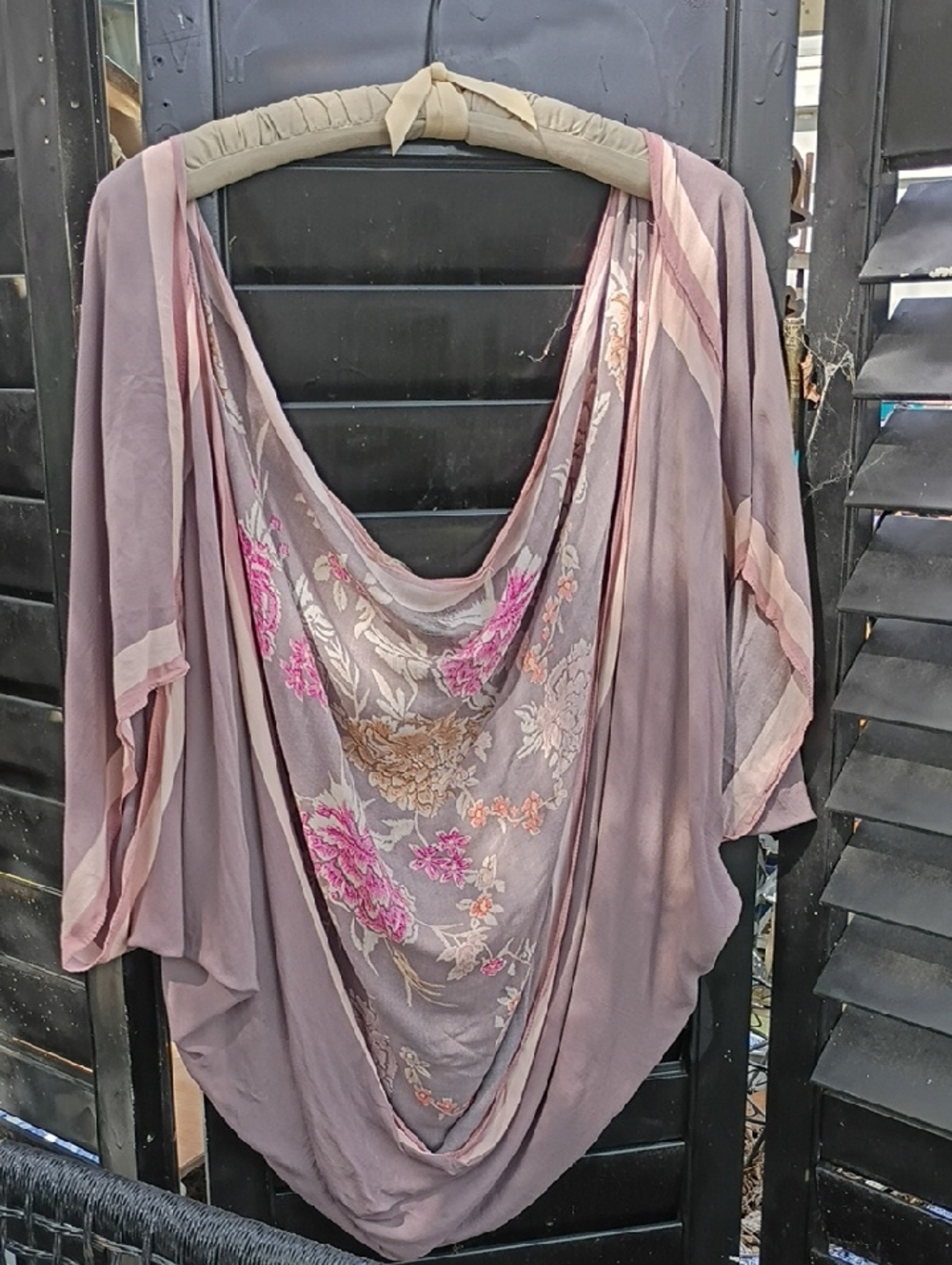 Merona Mauve and Light Pink Floral Kimono Cardigan